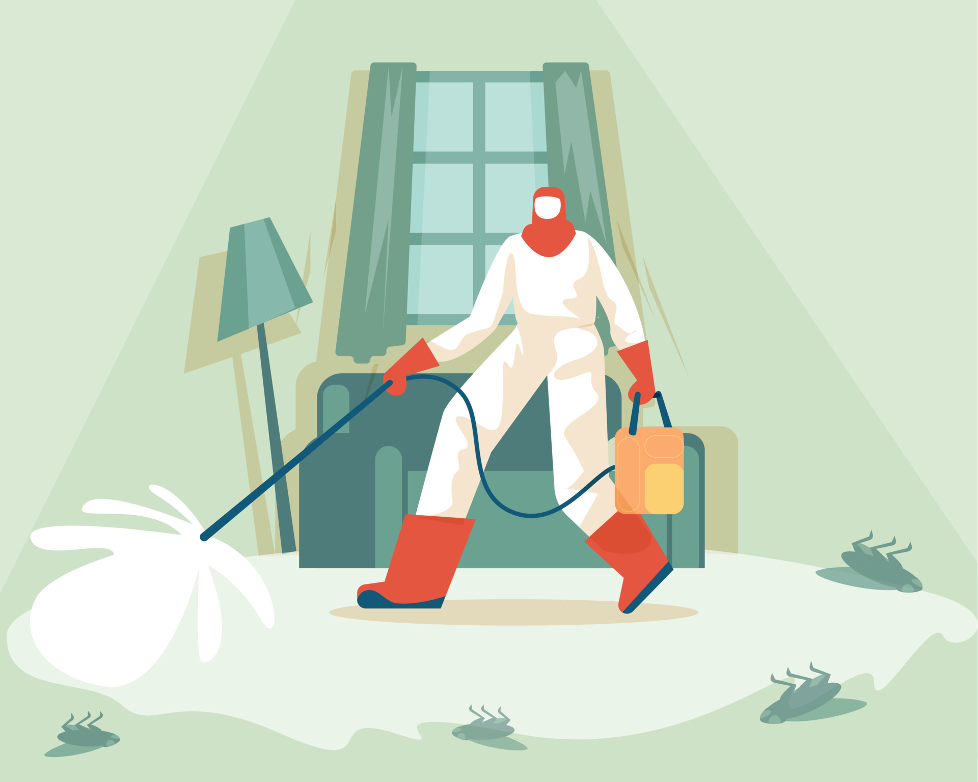 Illustration d'une intervention de lutte contre les nuisibles